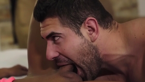 TransAngels - Pierced Miran very clean cumshot in the bed