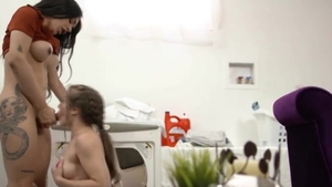 TS Eva Maxim Licks And pokes Spencer Bradleys bushy pussy