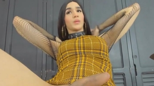 Sexy Latina In Lingerie Faps Her Girlcock